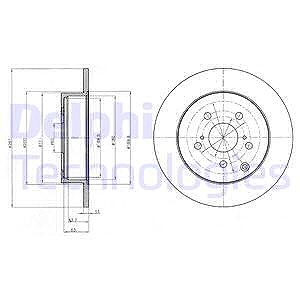 Delphi Bremsscheibe [Hersteller-Nr. BG4291] für Toyota von Delphi