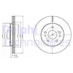 Delphi Bremsscheibe [Hersteller-Nr. BG4326] für Daihatsu von Delphi