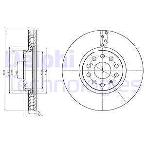 Delphi Bremsscheibe [Hersteller-Nr. BG4330C] für Seat, Skoda, VW von Delphi