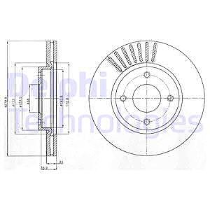 Delphi Bremsscheibe [Hersteller-Nr. BG4337] für Nissan von Delphi