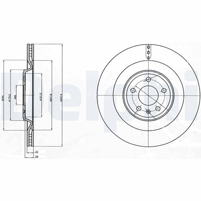 Delphi Bremsscheibe [Hersteller-Nr. BG4387C] für Audi von Delphi