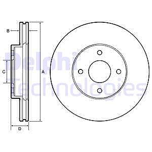 Delphi Bremsscheibe [Hersteller-Nr. BG4454] für Nissan von Delphi