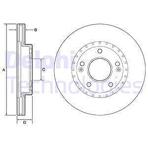 Delphi Bremsscheibe [Hersteller-Nr. BG4565C] für Hyundai, Kia von Delphi