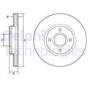 Delphi Bremsscheibe [Hersteller-Nr. BG4569C] für Ford von Delphi