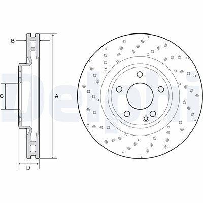 Delphi Bremsscheibe [Hersteller-Nr. BG4658C] für Mercedes-Benz von Delphi