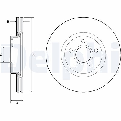 Delphi Bremsscheibe [Hersteller-Nr. BG4676C] für Volvo von Delphi