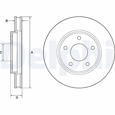 Delphi Bremsscheibe [Hersteller-Nr. BG4678C] für Nissan von Delphi