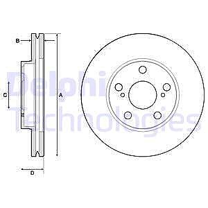 Delphi Bremsscheibe [Hersteller-Nr. BG4711C] für Toyota von Delphi