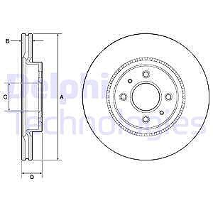 Delphi Bremsscheibe [Hersteller-Nr. BG4743C] für Hyundai, Kia von Delphi