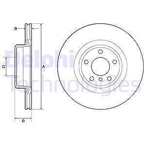 Delphi Bremsscheibe [Hersteller-Nr. BG4755C] für BMW, Smart von Delphi