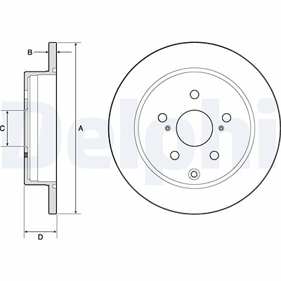 Delphi Bremsscheibe [Hersteller-Nr. BG4757C] für Toyota von Delphi