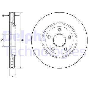 Delphi Bremsscheibe [Hersteller-Nr. BG4759C] für Chrysler, Dodge, Fiat, Lancia von Delphi