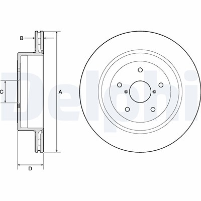 Delphi Bremsscheibe [Hersteller-Nr. BG4775C] für Subaru von Delphi