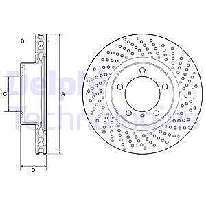 Delphi Bremsscheibe [Hersteller-Nr. BG4781C] für Porsche von Delphi