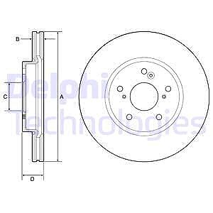 Delphi Bremsscheibe [Hersteller-Nr. BG4785C] für Honda von Delphi