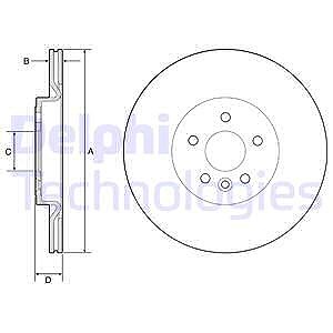 Delphi Bremsscheibe [Hersteller-Nr. BG4786C] für Jaguar, Land Rover von Delphi