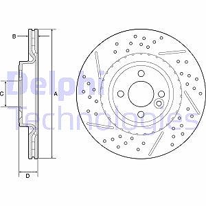 Delphi Bremsscheibe [Hersteller-Nr. BG4789C] für Mini von Delphi