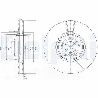 Delphi Bremsscheibe [Hersteller-Nr. BG9004] für BMW von Delphi