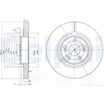 Delphi Bremsscheibe [Hersteller-Nr. BG9016] für Renault von Delphi