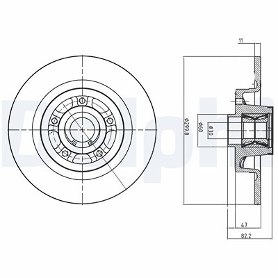 Delphi Bremsscheibe [Hersteller-Nr. BG9023RS] für Renault von Delphi