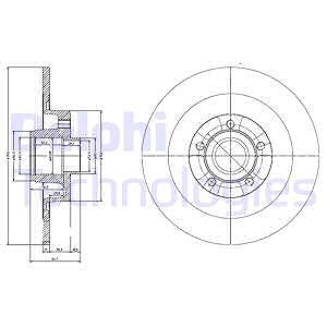 Delphi Bremsscheibe [Hersteller-Nr. BG9024RS] für Renault von Delphi