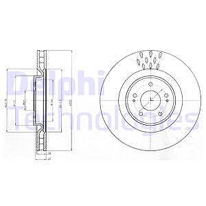 Delphi 1x Bremsscheibe [Hersteller-Nr. BG9072C] für Mitsubishi von Delphi