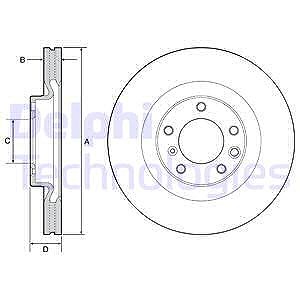 Delphi Bremsscheibe [Hersteller-Nr. BG9119C] für Mercedes-Benz von Delphi