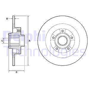 Delphi Bremsscheibe [Hersteller-Nr. BG9134RS] für Renault von Delphi