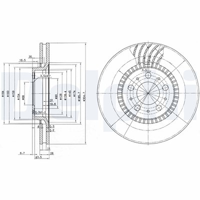 Delphi Bremsscheibe [Hersteller-Nr. BG9514] für Volvo von Delphi