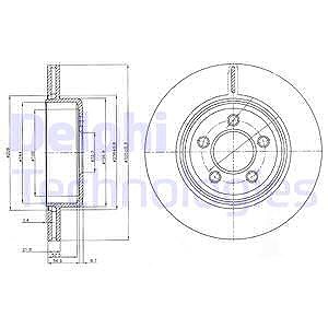 Delphi Bremsscheibe Hinterachse Belüftet [Hersteller-Nr. BG4073] für Chrysler, Lancia von Delphi