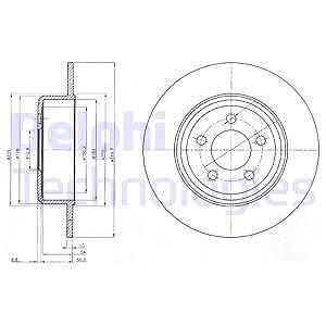 Delphi Bremsscheibe Hinterachse Voll [Hersteller-Nr. BG4074] für Chrysler, Lancia von Delphi