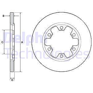 Delphi Bremsscheibe Hinterachse Voll [Hersteller-Nr. BG4680C] für Ford von Delphi