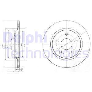 Delphi Bremsscheibe Hinterachse voll [Hersteller-Nr. BG4247] für Chrysler, Dodge, Fiat von Delphi