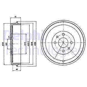 Delphi Bremstrommel [Hersteller-Nr. BF379] für Alfa Romeo, Cadillac, Fiat, Lancia, Opel von Delphi