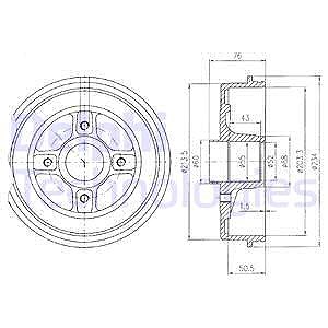 Delphi Bremstrommel [Hersteller-Nr. BF423] für Nissan, Renault von Delphi