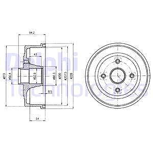 Delphi Bremstrommel [Hersteller-Nr. BF472] für Opel, Vauxhall von Delphi