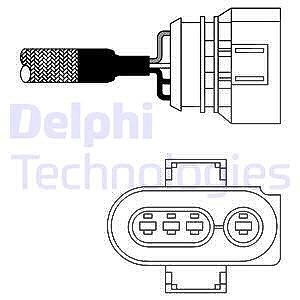 Delphi Lambdasonde [Hersteller-Nr. ES10568-12B1] für Audi, Ford, Seat, VW von Delphi