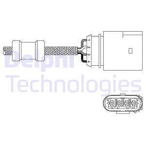 Delphi Lambdasonde [Hersteller-Nr. ES20348-12B1] für Audi, Seat, Skoda, VW von Delphi