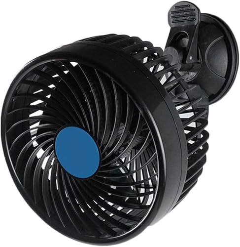 12V 24V 6 Zoll Auto Ventilator LKW Kühler Lüfter Leise stufenlose Geschwindigkeit 5 Blätter mit Saugnapf Windschutzscheiben Ventilator (12V) von Demiawaking