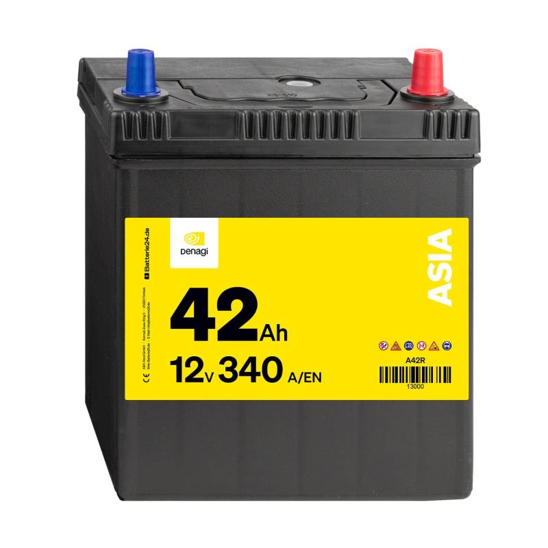 Denagi ASIA A42R Autobatterie 12V 42Ah 340A/EN Starterbatterie von Denagi