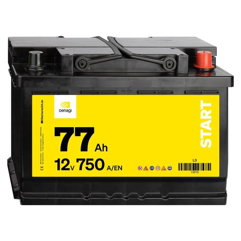 Denagi Start Autobatterie 12V 77Ah 750A/EN Starterbatterie, absolut wartungsfrei von Denagi