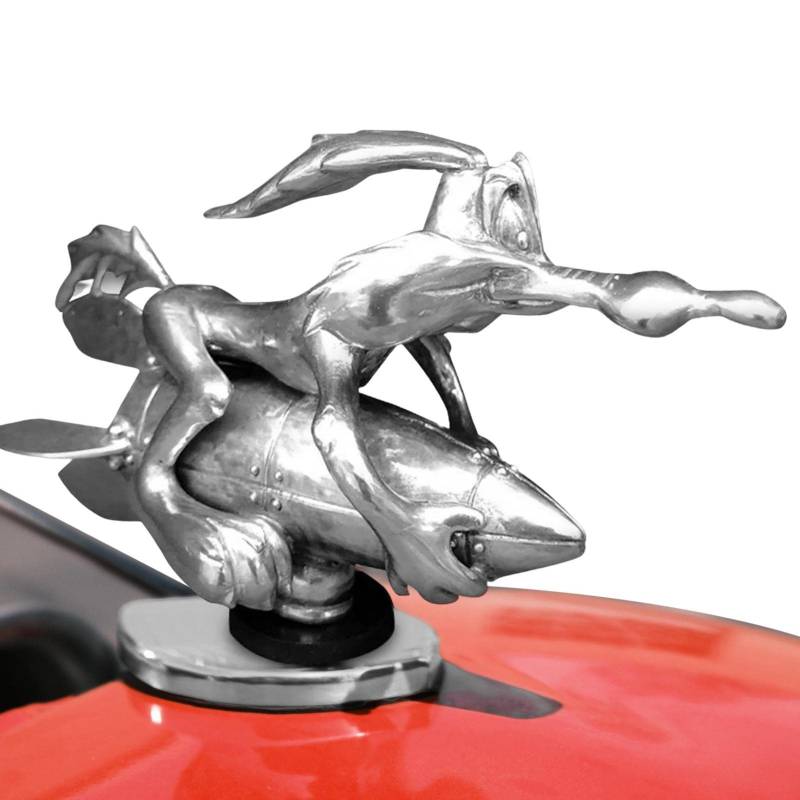 Cartoon-Auto-Emblem, Coyote-Kühlerfigur Für Wile E Coyote Rocket, 3D-Auto-Fronthauben-Ornament, Metall-Cartoon-Retro-Auto-Dekoration, Auto-Außenmodifikation Für Alle Arten Von Autos von Deno