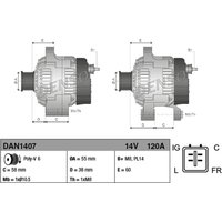 Drehstromlichtmaschine DENSO DAN1407 von Denso