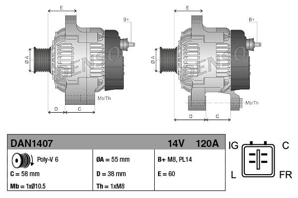 Generator Denso DAN1407 von Denso