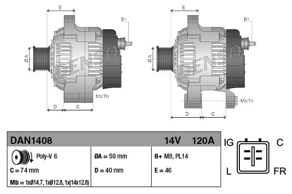 Generator Denso DAN1408 von Denso