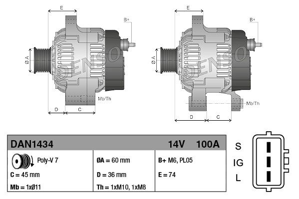 Generator Denso DAN1434 von Denso