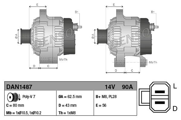 Generator Denso DAN1487 von Denso