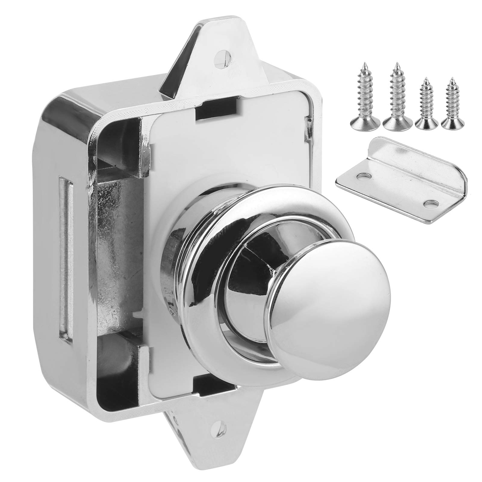 Druckknopfschrankverriegelung, ABS Zink -Legierung Druckknopfverriegelung Chrom Finish Easy Installation, passen für RV -Boot Yacht Druckknopfschrankverriegelung, ABS Zink -Legierung Druckknopfverriegelung Chrom Finish Easy Installation, passen für RV -Boot Yacht von Depzenjea