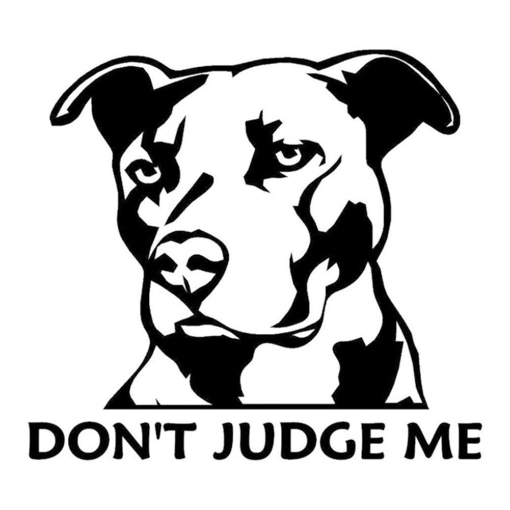 Pitbull Dog Don't Judge Me Car-Styling Truck Decals Reflective Sticker Decor - Black von Derkoly