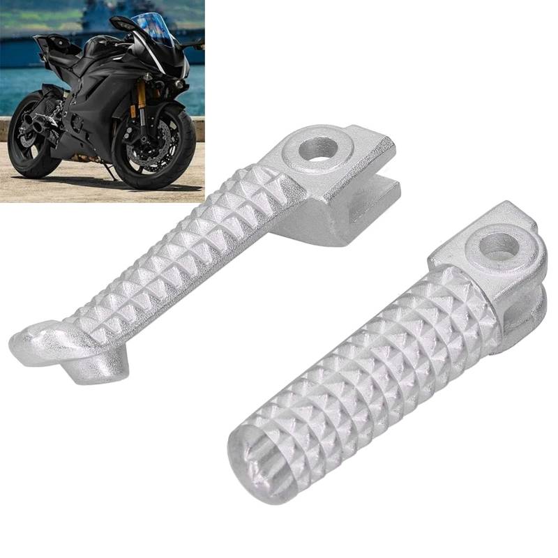 Deror Motorrad Metall Fuß Schritt Vorderpedal Fußstütze Stifte Passend für Yamaha R1 R6 MT09 MT07 R3 R15 R25 FZ1 FZ6 YZF600 YZF1000 von Deror